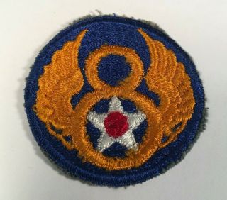 Vintage Ww2 Us Army 8th Air Force Cut Edge White Back Military Patch