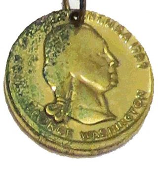 1789 George Washington Inaugural Brass Medal Badge