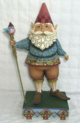 Large Jim Shore Heartwood Creek Gnome Garden Statue 19” Tall