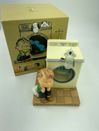 Snoopy Linus Peanuts Hallmark Water Snow Globe Washing Machine Blanket (ref:sb)