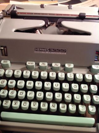 Vintage Typewriter Hermes 3000 Portable Typewriter With Hard Case