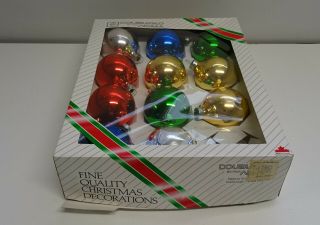 Vintage Mercury Glass Christmas Decorations / Baubles Boxed Canada