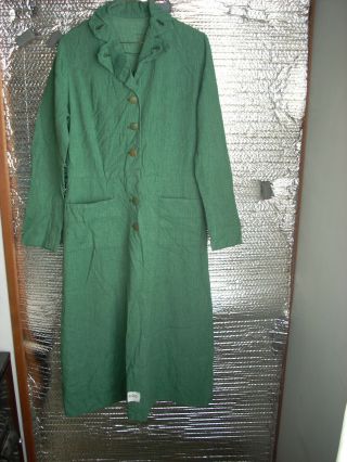 Vintage Girl Scout 1948 - 52 Adult Leader Uniform Dress - Green Cotton Covert