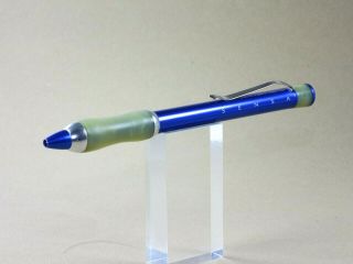 Sensa Zephyr Twist Action Ballpoint Pen In Venetian Blue Engraved Made In Usa