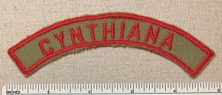 Vintage Cynthiana Boy Scout Khaki & Red Community Strip Patch Krs Rws Town Ky
