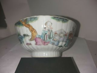 18/19thc Chinese Japanese Bowl Great Scene 4 Character Mark And Label