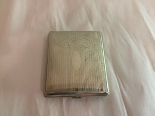Vintage Silver / Metal Ornate Art Deco Cigarette Case / Holder