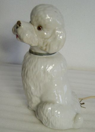 Lovely Art Deco Porcelain Perfume Lamp White Poodle Dog