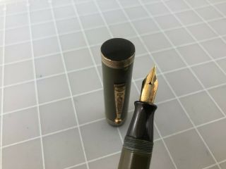 Judd ' s Vintage Restored Diamond Point Oversize Green Fountain Pen 14kt.  Flex Nib 3