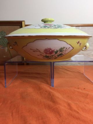Large Antique Chinese Famille Rose Bowl And Cover