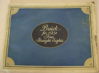 1931 Buick Sales Advertising Brochure 48 Page Color Illustrated Booklet