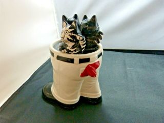 Vintage Sigma Tastesetter Kliban Cat Trinket Box Pants Leg With Kitties