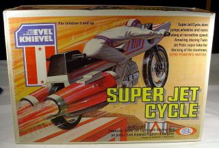 Vintage 1976 Ideal Evel Knievel Action Figure Jet Stunt Cycle Bike -
