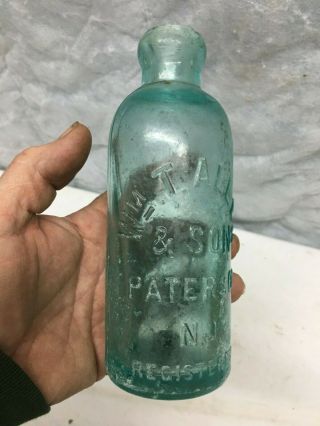 Hutchinson Bottle From Wm.  T.  Allen & Son Patterson N.  J.  With Stopper