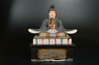 U9653: Japanese Xf Wood Carving Tenjin Doll Statue Sculpture Ornament Figurines