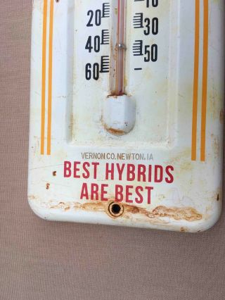 Old Best ' s Hybrid Seed Corn Metal Advertising Thermometer Tennant Iowa 3