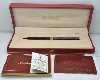 Vintage St Dupont Classic Ballpoint Pen Laque De Chine Gold Dust Barrel