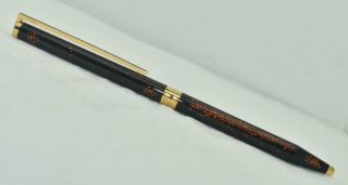 Vintage ST DUPONT Classic Ballpoint Pen Laque De Chine Gold Dust Barrel 2
