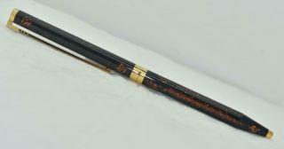 Vintage ST DUPONT Classic Ballpoint Pen Laque De Chine Gold Dust Barrel 3