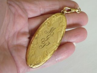 Large Victorian Gold Filled Monogram Locket 2.  5 X 1 Inch 23.  8 Grams