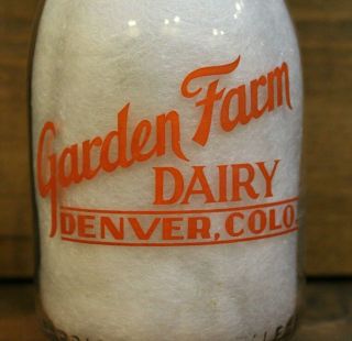 Milk Bottle Vintage Garden Farm Dairy Denver Co Rare Old Polar Ice Cream Farm