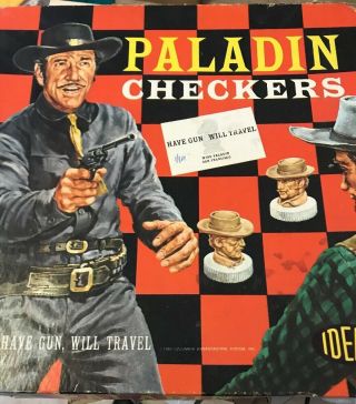 Paladin Have Gun Will Travel Vintage Western Tv Checker Game - Richard Boone