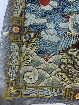 Qing Dynasty Civil Rank Badge Chinese Embroidery on Gauze 2