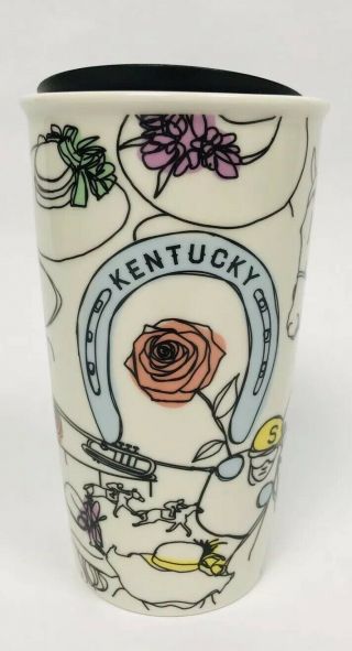 Starbucks Kentucky Derby Limited Edition Ceramic Travel Tumbler Double Wall