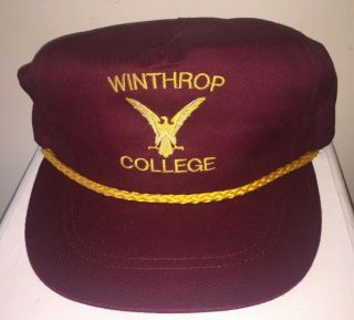 Winthrop College University Hat Cap Rock Hill South Carolina Vintage 80’s