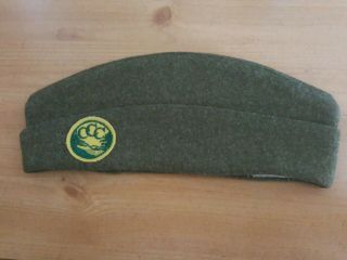 Wwii Era Vintage Ccc Civilian Conservation Corps Wool Hat With Patch 1 3/4 Inch
