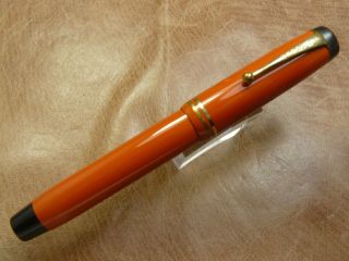 Parker Duofold Streamline Fountain Pen In Orange 5.  25  Long
