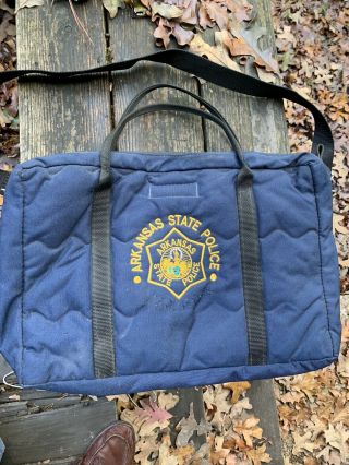 Arkansas State Police Cordura Laptop Carry Bag Documents W Shoulder Strap Rare