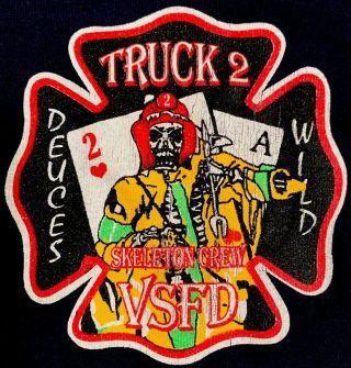 Vsfd Valley Stream Fire Department Nassau Long Island Ny T - Shirt Sz L Fdny