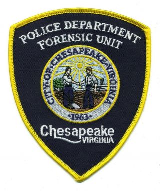Chesapeake Va Police Forensic Unit Patch - Uniform Take - Off - Virginia Sheriff