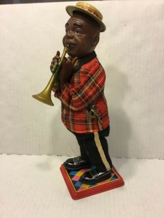 Nomura Tn Toys Vintage Louis Armstrong Trumpet Player,  1950s Wind - Up Toy “rare”