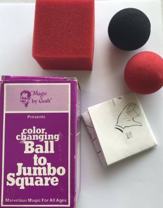 Vintage Color Changing Ball To Jumbo Square By Gosh - Close - Up Magic Trick