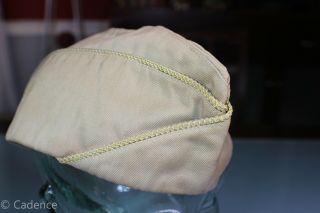 Us Ww2 Army Khaki Overseas Garrison Hat Cap Finance Dept 7 1/2 Tailor Made 98