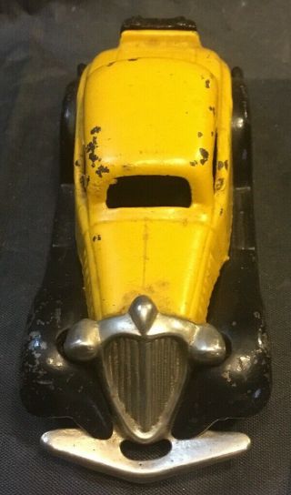 HUBLEY 2129 Cast Iron Yellow Coupe Car NR 4.  5” 2