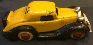 HUBLEY 2129 Cast Iron Yellow Coupe Car NR 4.  5” 3