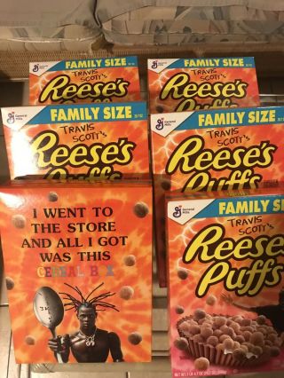 Travis Scott Cactus Jack Reeses Puffs Family Size Cereal Special Edition
