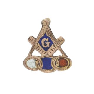 Blue Lodge Odd Fellows Lapel Pin - 10k Gold Masonic Vintage Master Mason