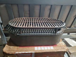 Vintage Cast Iron Deep Fish Fryer With Shallow Fryer And Hibachi Grill - Unmarked