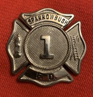 York Fire Department Hat Badge Vintage Obsolete Fd Engine Co 1 Sparrow Bush