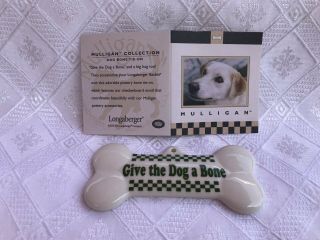 Longaberger Pottery Give The Dog A Bone Tie - On With Green Ink Print