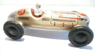 TIN WINDUP RACE CAR 1940 ' s TIPPCO RED LIGHTNING MADE IN US ZONE GERMANY & KEY 3