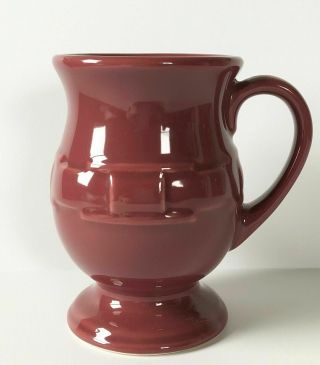 Longaberger Pottery Woven Traditions Paprika Pedestal Footed Latte Coffee Mug