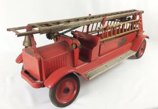 Antique Keystone Packard no.  79 Aerial ladder toy fire truck paint 2