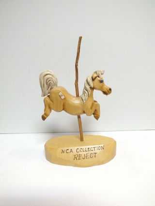 Jerry Reinhardt Carved Miniature Carousel Figure: Whimsical Horse