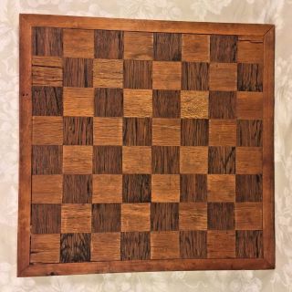 Vintage Wood Inlaid Squares Game Board