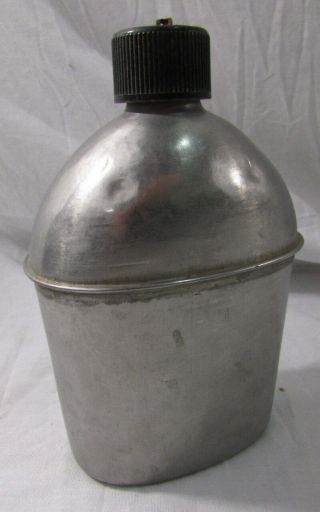 Vintage U.  S.  Army Wwii Canteen Marked Vollrath 1944 Stainless Steel W/o Case